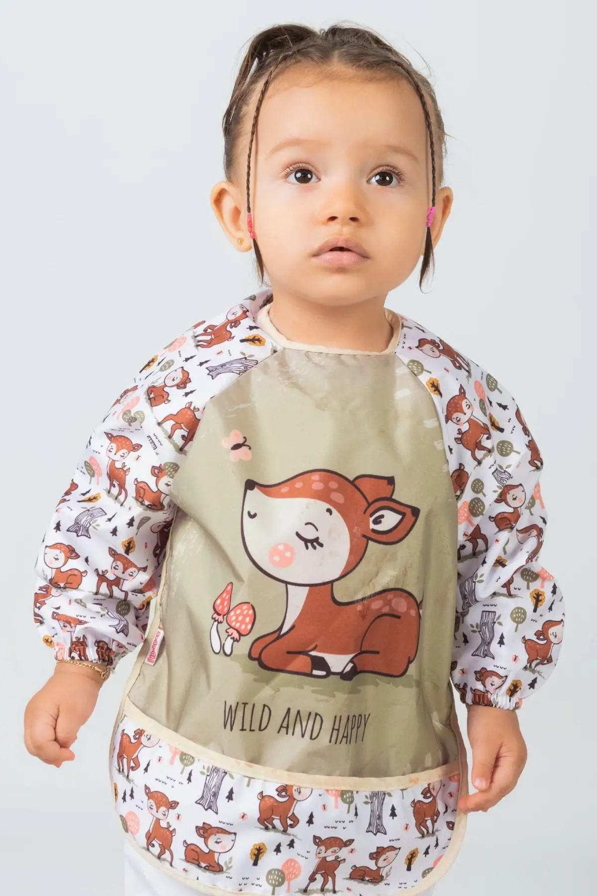 Giyilebilir Kollu Sıvı Geçirmez Mama ve Aktivite Önlüğü 6-24 Ay - Karaca-Bear