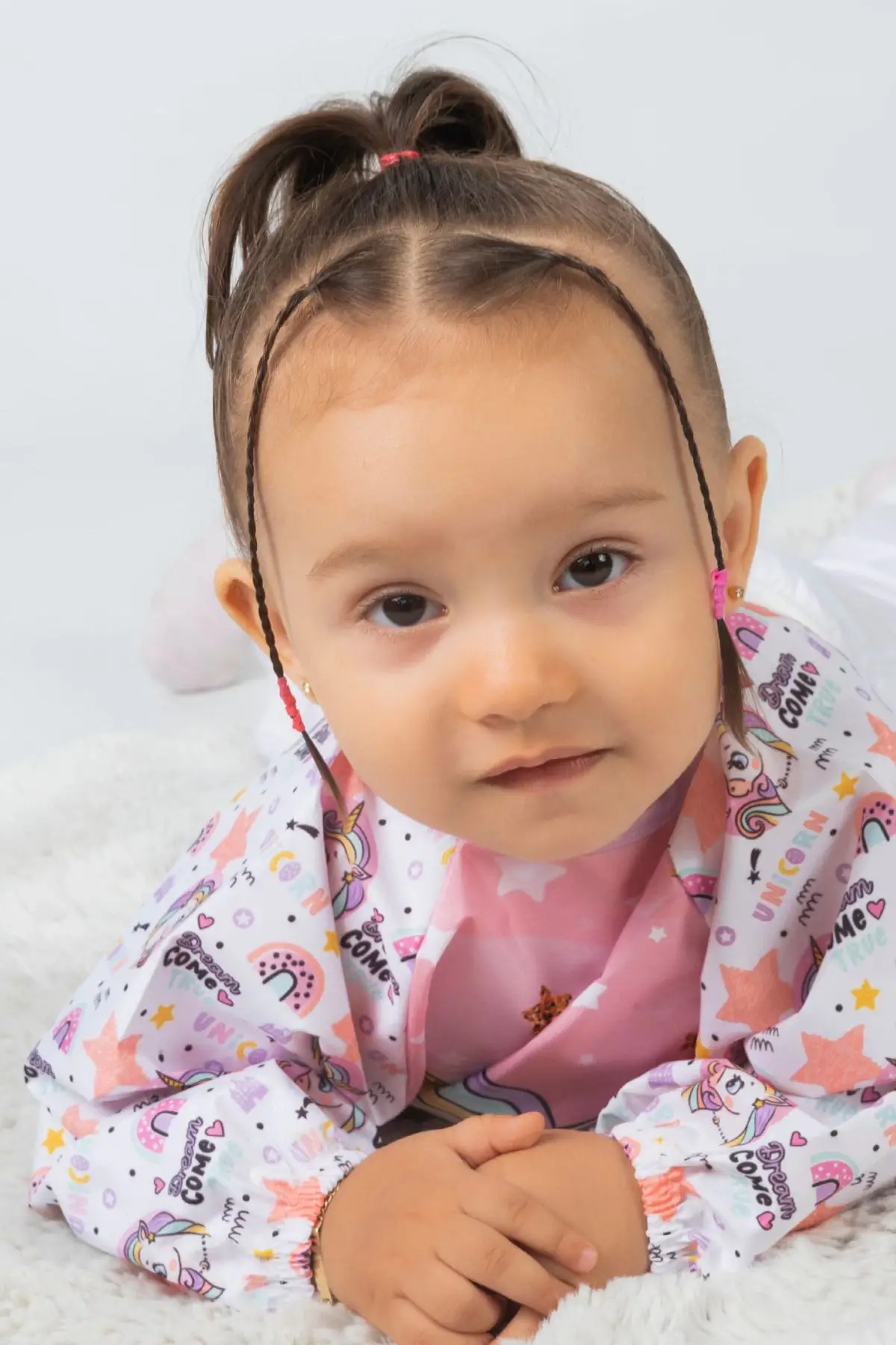 Giyilebilir Kollu Sıvı Geçirmez Mama ve Aktivite Önlüğü 6-24 Ay - Bear-Unicorn