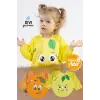 Mevye Desenli 2li Giyilebilen Bebek Önlüğü Limon-Portakal