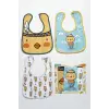 Civciv Desenli Sıvı Geçirmez 3lü Mama ve Salya Önlüğü 0-18 Ay