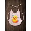 3Lü Set Pembe Ekose Baskılı Ekonomik Sıvı Geçirmez Armut Önlük Mama ve Aktivite Önlüğü (0-18 Ay)