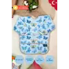 Butterfly Desenli Sıvı Geçirmez Unisex Aktivite ve Mama Önlüğü 6-24 Ay
