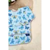 Butterfly Desenli Sıvı Geçirmez Unisex Aktivite ve Mama Önlüğü 6-24 Ay