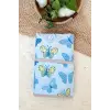 Butterfly Desenli Sıvı Geçirmez Unisex Aktivite ve Mama Önlüğü 6-24 Ay