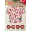 Dondurma Desenli Sıvı Geçirmez Unisex Aktivite ve Mama Önlüğü 6-24 Ay