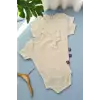 Düz Yarım Kol % 100 Pamuk Unisex 3lü Bebek Body