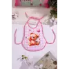 Ekose Pembe Bear Desenli Sıvı Geçirmez Armut Önlük