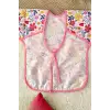 Flower Desenli Sıvı Geçirmez Unisex Aktivite ve Mama Önlüğü 6-24 Ay