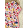 Flower Desenli Sıvı Geçirmez Unisex Aktivite ve Mama Önlüğü 6-24 Ay