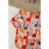 Graffe Desenli Sıvı Geçirmez Unisex Aktivite ve Mama Önlüğü 6-24 Ay