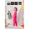 Heroıne Desenli Çanta Ve Maskeli % 100 Pamuk Kız Çocuk Pijama Takımı
