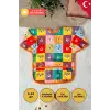 Kare Ayılar Desenli Sıvı Geçirmez Unisex Aktivite Ve Mama Önlüğü 6-24 Ay