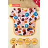 Kuzular Desenli Sıvı Geçirmez Unisex Aktivite ve Mama Önlüğü 6-24 Ay