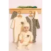 Leopar Desenli % 100 Pamuklu Kız Bebek 4lü Tulum Seti 0-6 Ay