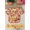 Meyve Desenli Sıvı Geçirmez Unisex Aktivite ve Mama Önlüğü 6-24 Ay