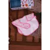 Pembe Bear Desenli 2li Sıvı Geçirmez Kolsuz Bebek Mama Önlüğü 0-12 Ay