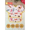 Roar Desenli Sıvı Geçirmez Unisex Çocuk Aktivite ve Mama Önlüğü 6-24 Ay