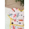Roar Desenli Sıvı Geçirmez Unisex Çocuk Aktivite ve Mama Önlüğü 6-24 Ay