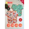 SAFARİ ve GRAFFE Desenli 2li Paket Sıvı Geçirmez Unisex Çocuk Aktivite ve Mama Önlüğü 6-24 Ay