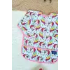 Unicorn Pembe Desenli Sıvı Geçirmez Kız Aktivite ve Mama Önlüğü 6-24 Ay