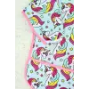 Unicorn Pembe Desenli Sıvı Geçirmez Kız Aktivite ve Mama Önlüğü 6-24 Ay
