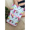 Unicorn Pembe Desenli Sıvı Geçirmez Kız Aktivite ve Mama Önlüğü 6-24 Ay