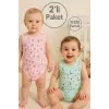 Yelken Desenli 2li Paket % 100 Pamuk Kız Bebek Askılı Body Seti