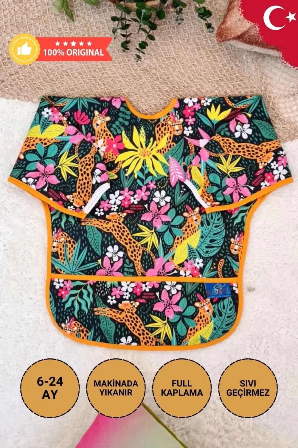 Dream Desenli Sıvı Geçirmez Unisex Aktivite ve Mama Önlüğü 6-24 Ay