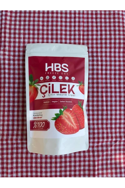 Freeze Dry Çilek- Katkı ve Şeker İlavesiz Meyve Cipsi