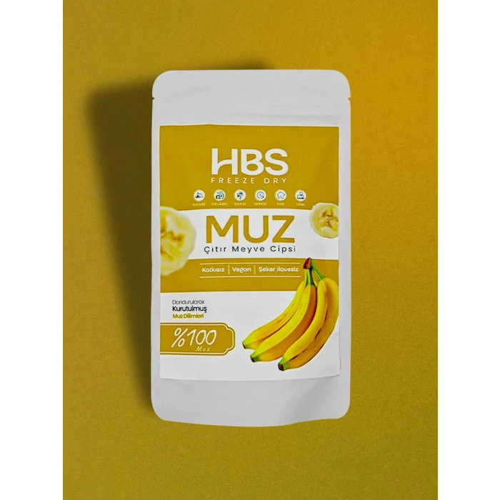 Freeze Dry Muz – Katkı ve Şeker İlavesiz Meyve Cipsi