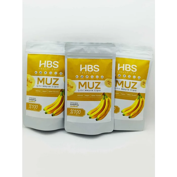 Freeze Dry Muz – Katkı ve Şeker İlavesiz Meyve Cipsi