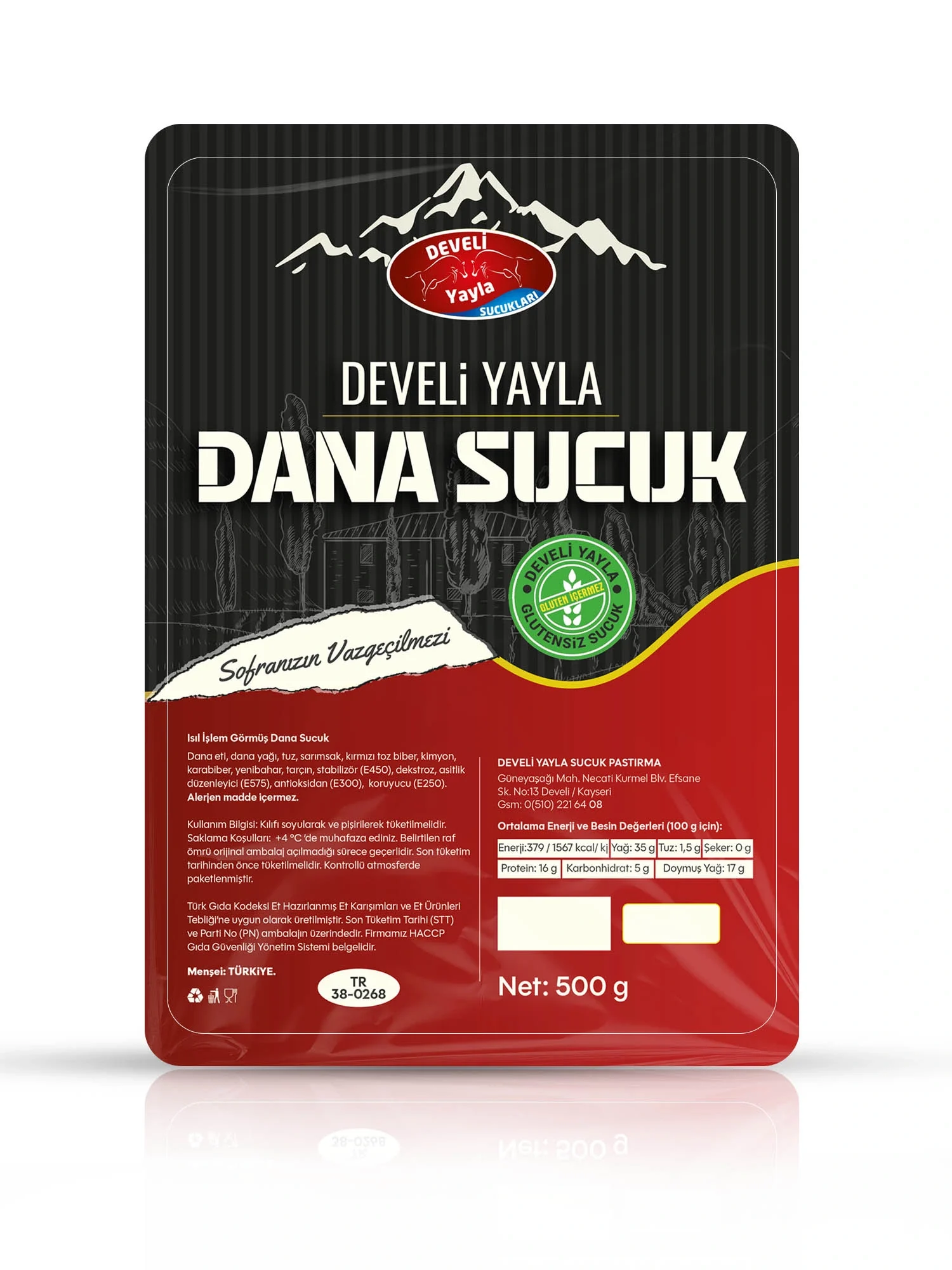 500 gram Glutensiz Özel Dana Parmak Sucuk