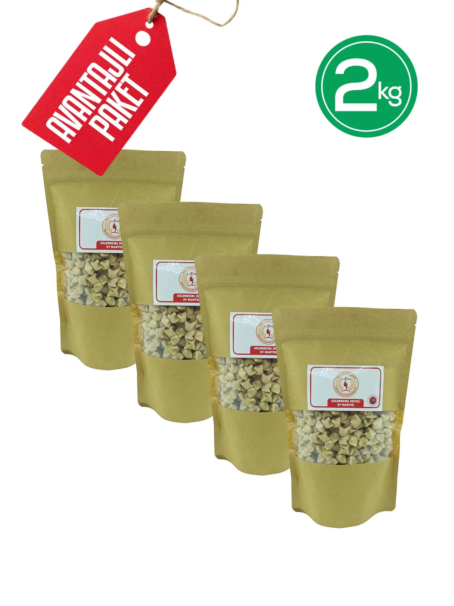 El Yapımı Kayseri Ev Mantısı 2 kg - Geleneksel Dana Etli