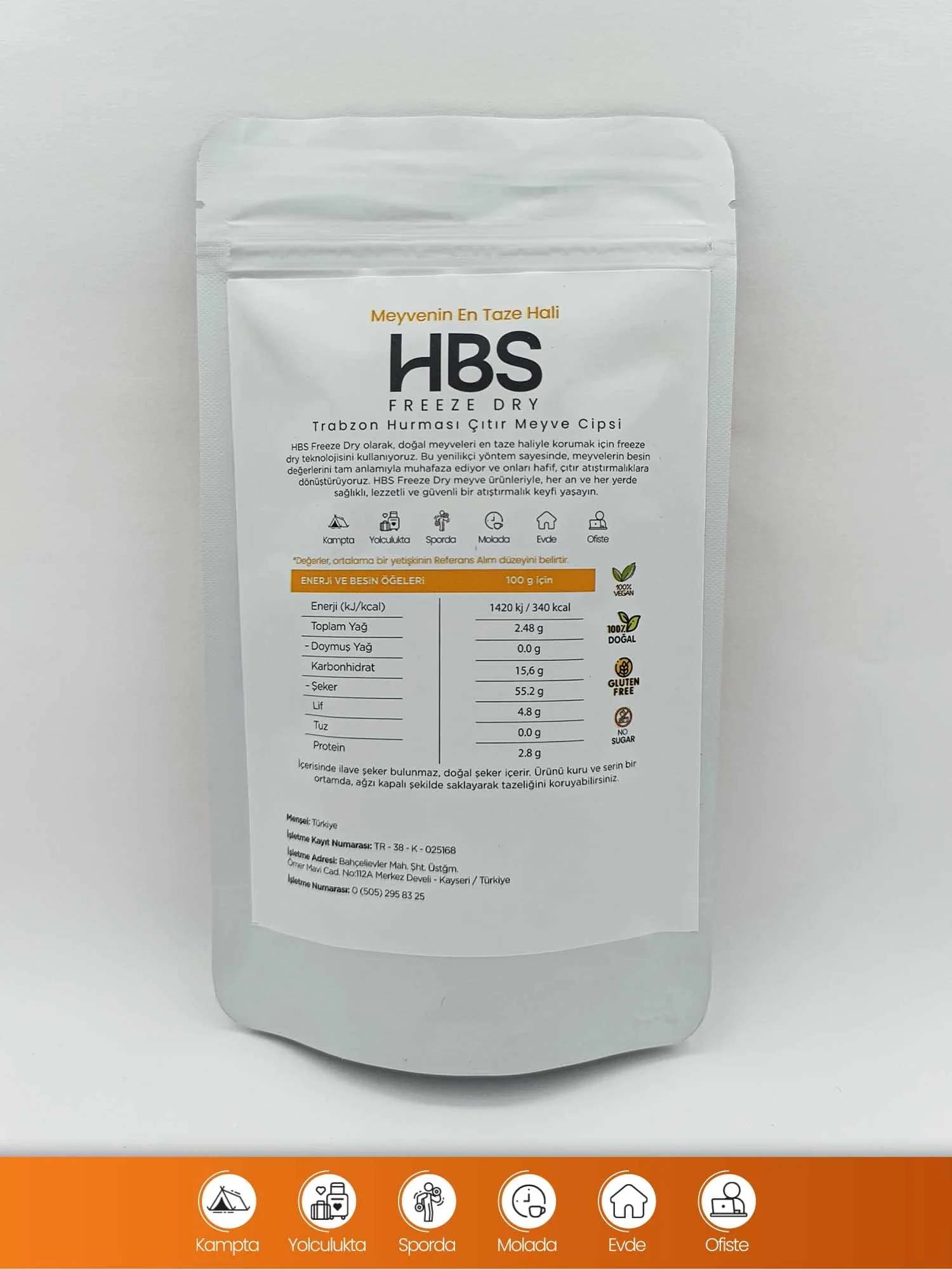 Freeze Dry Cennet Hurması – Katkı ve Şeker İlavesiz Meyve Cipsi