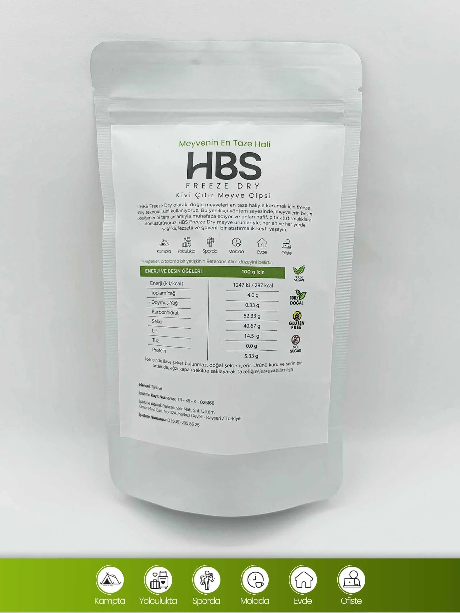 Freeze Dry Kivi - Katkı ve Şeker İlavesiz Meyve Cipsi