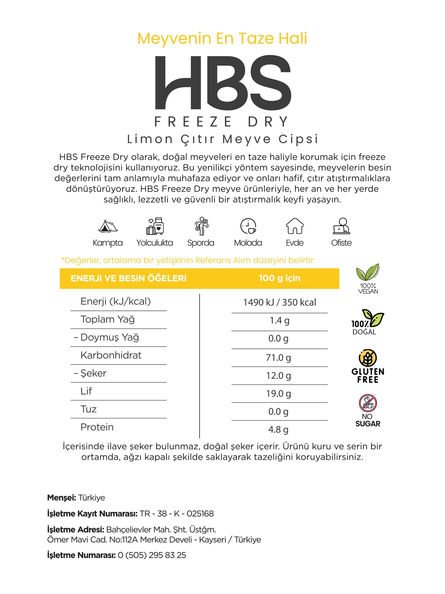 Freeze Dry Limon – Katkı ve Şeker İlavesiz Meyve Cipsi