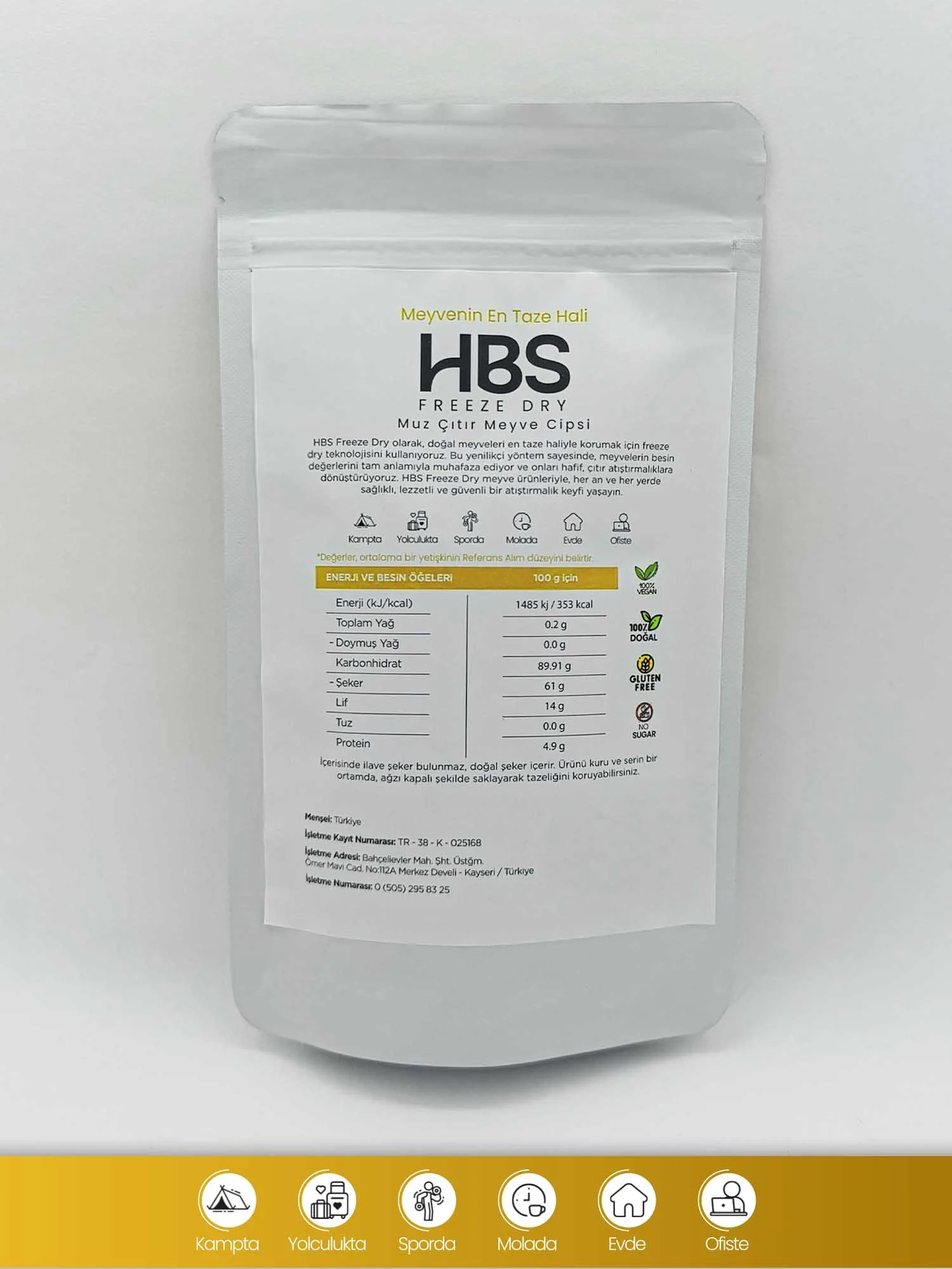 Freeze Dry Muz – Katkı ve Şeker İlavesiz Meyve Cipsi