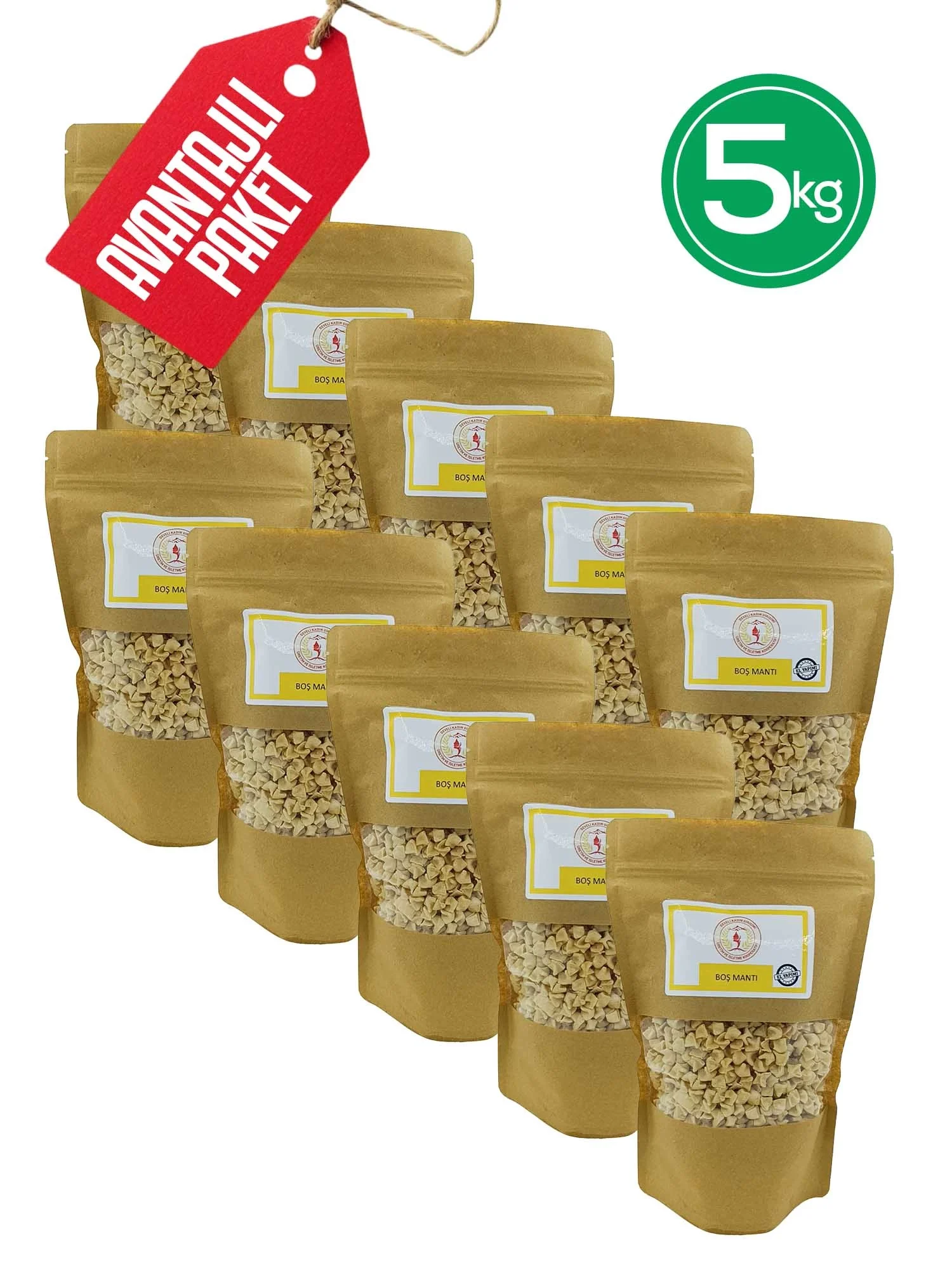 Kayseri Etsiz Ev Mantısı - 5 kg Aile Paketi