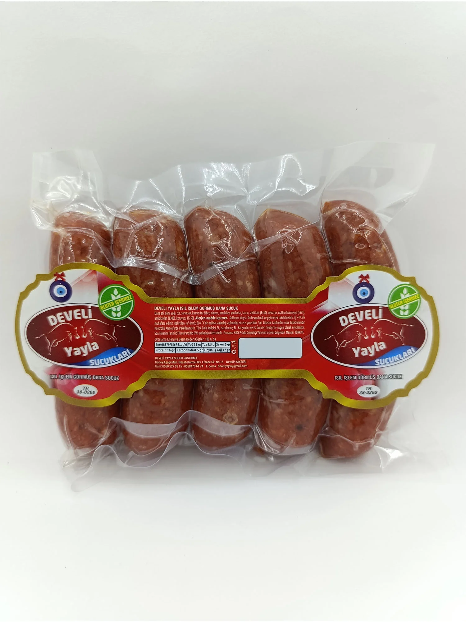 Develi Yayla Az Acılı Dana Parmak Kayseri Sucuğu 500 gr