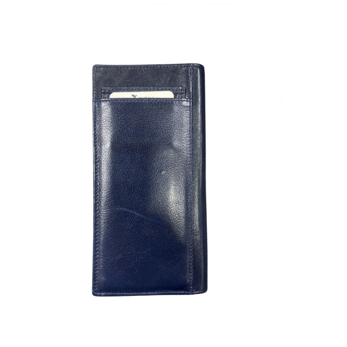 Karali Deri Mıknatıslı Arka Kartlık Cüzdan lacivert BC429-4
