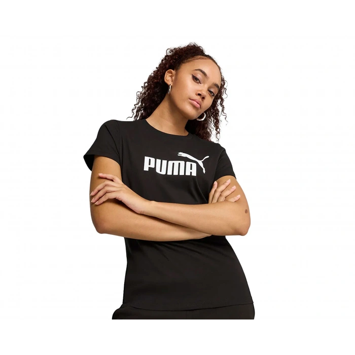 Puma Essentials No. 1 Kadın Siyah Günlük Stil T-Shirt 68237001