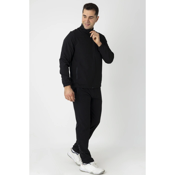Crozwise Spor Lycra Erkek Eşofman Takımı Siyah 1247-10