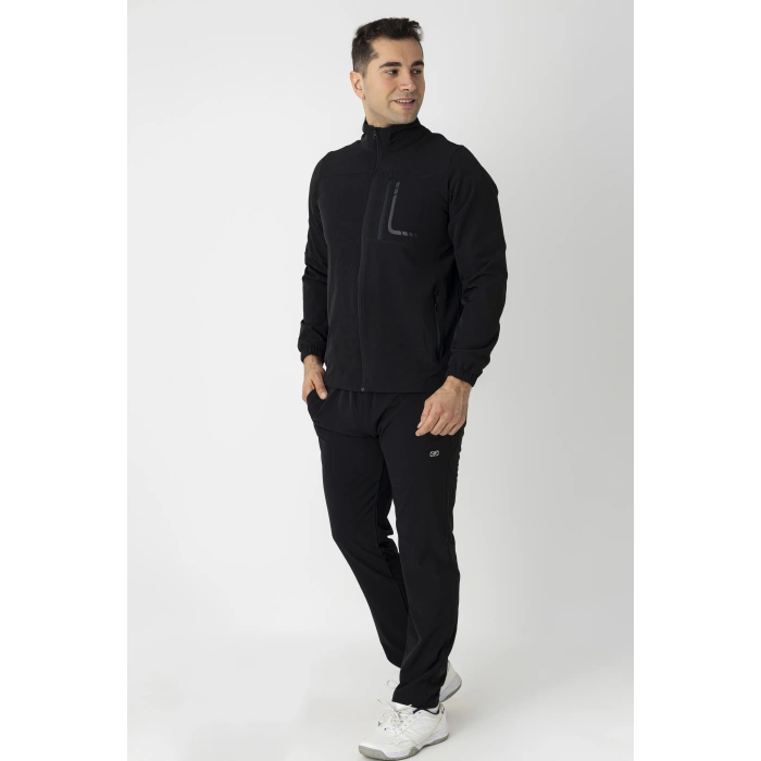 Crozwise Spor Lycra Erkek Eşofman Takımı Siyah 1247-10