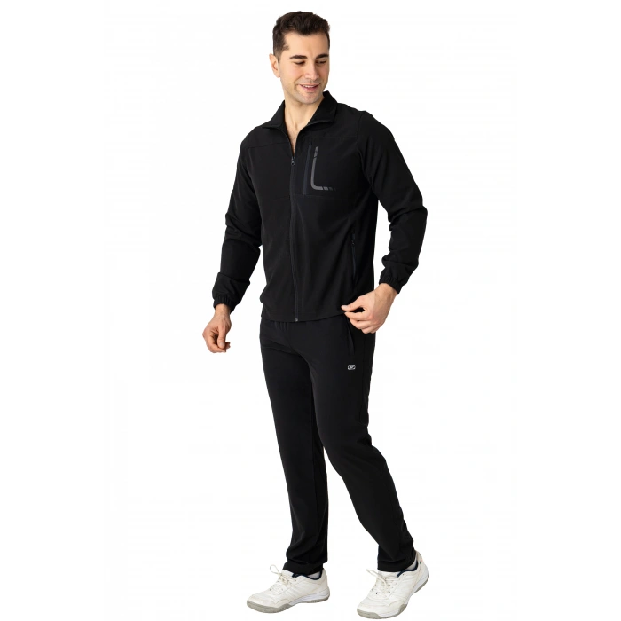 Crozwise Spor Lycra Erkek Eşofman Takımı Siyah 1247-10