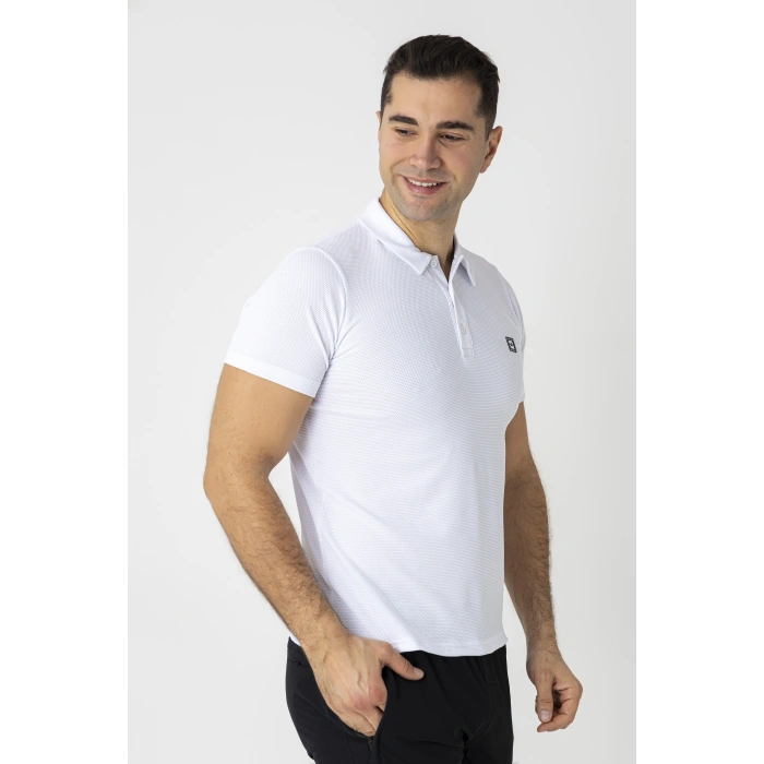 Crozwise Waffle Polo Yaka Tişört Beyaz 7150-08