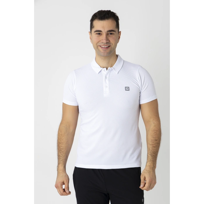 Crozwise Waffle Polo Yaka Tişört Beyaz 7150-08