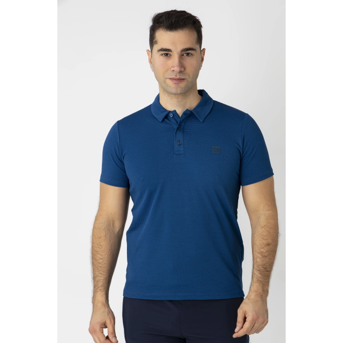 Crozwise Waffle Polo Yaka Tişört Sax 7150-17