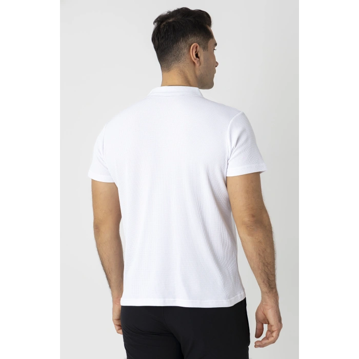 Crozwise Pamuk Pike Waffle Polo Yaka Tişört Beyaz 7152-08