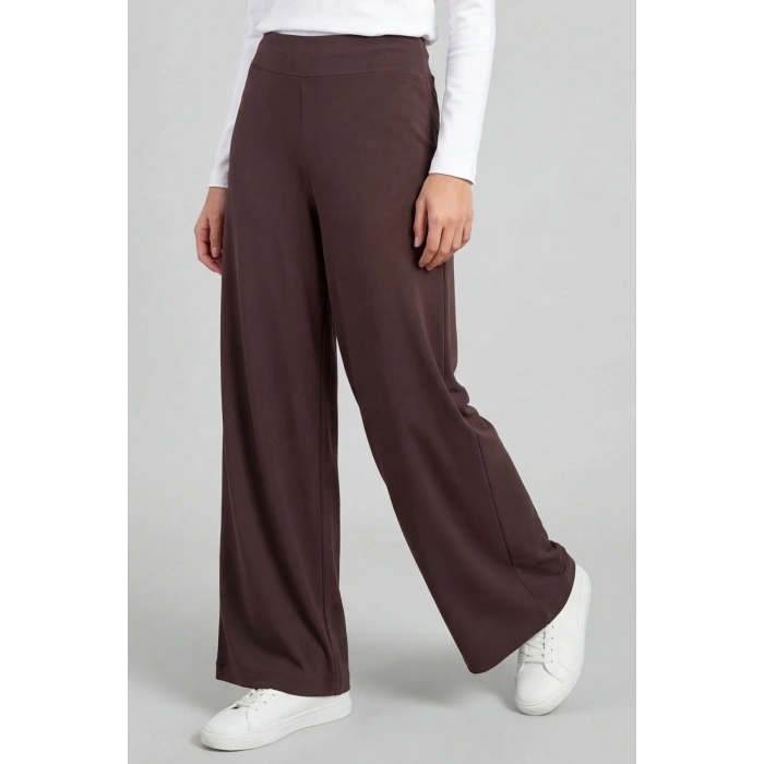TOMMY LIFE BAYAN PANTOLON PALAZZO KAHVERENGİ T18BY-94681