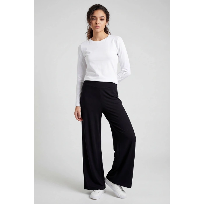 TOMMY LIFE BAYAN PANTOLON PALAZZO SİYAH  T18BY-94681